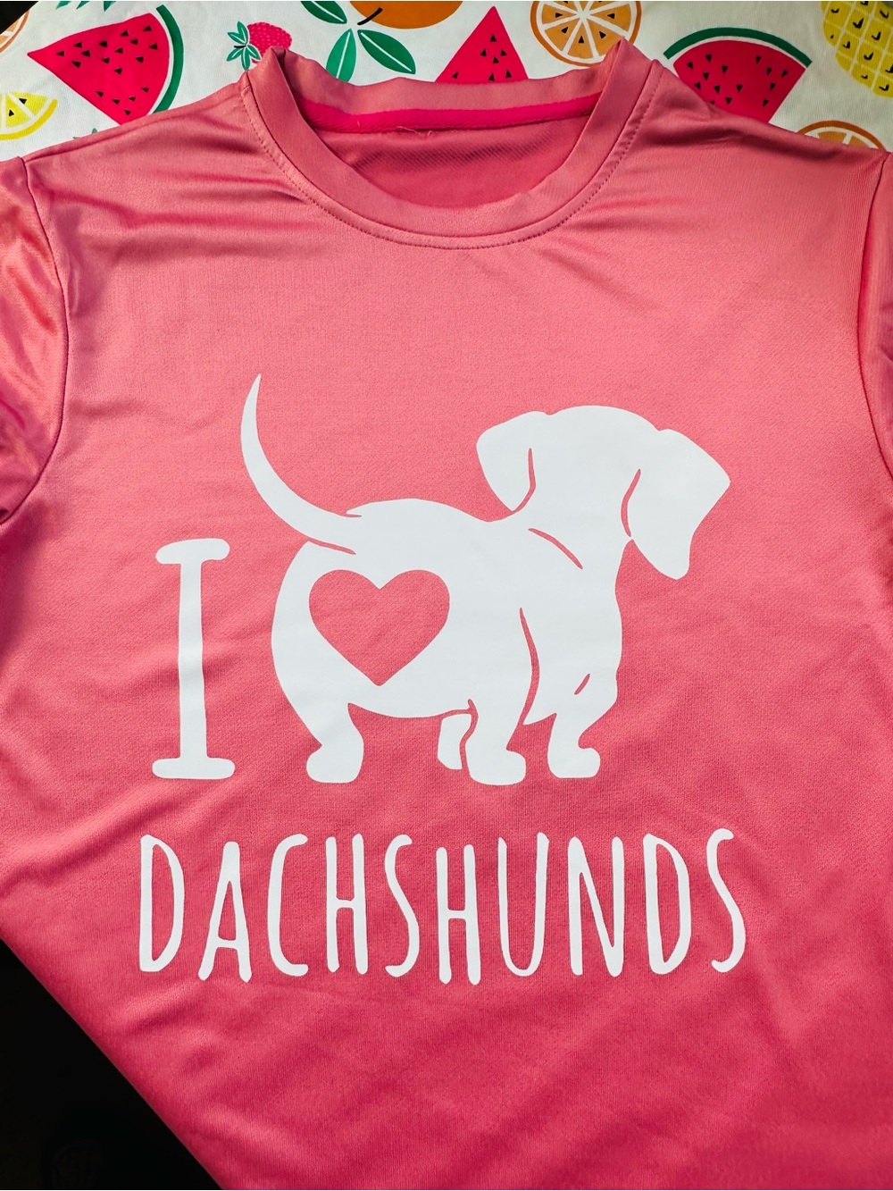 New I Heart Dachshunds Pink Graphic Tee